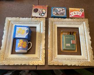 Lot Of Various Vintage Items Including A Pair Of Frames