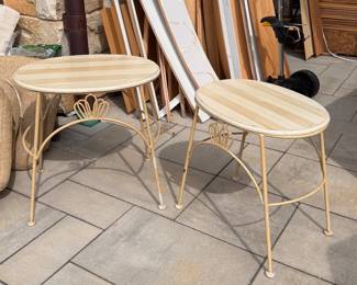 Hand-Painted Wood & Metal Plant Stands & Side Tables. Photo 2 of 2. 