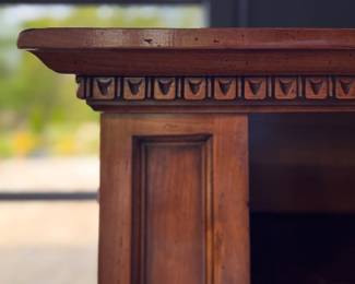 Starburst Inlay Drop Front Secretary / Bar Cabinet Likely Oak with Walnut. Measures 38" W x 20" D x 58" H. Photo 2 of 4. 