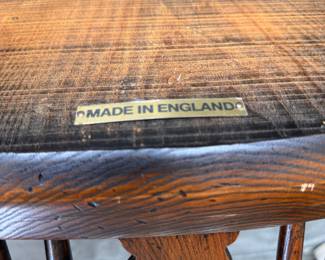 Set of 12 Vintage English Windsor Hoop-Back Armchairs — Pierced Splat, Elm Seats, Made in England. Each Measures 21" W x 24" D with 18" Seat Height. Photo 5 of 5.