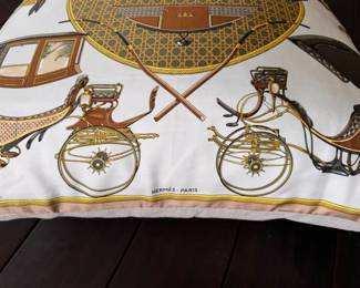 Francois de la Perriere for Hermes Silk Pillow Case with Down Filled Insert. Measures 30 " x 30". Photo 2 of 2. 