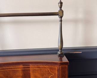 Baker Furniture Mahogany Serpentine Front Sideboard with Stepback Drawer and Brass Gallery. Measures 78" W x 29" D x 38" H In Front & 52" H in Back. Photo 4 of 7. 