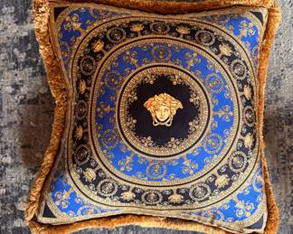 Love Baroque Pillow, Versace Home. Silk Pillow with Down Fill. 