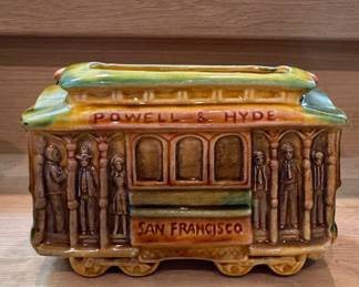 Powell & Hyde San Francisco Trolly Car Ceramic Planter. Photo 1 of 3. 