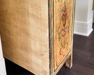 Hand-Painted Antique French Provincial 4-Drawer Chest of Drawers. Measures 48" W x 20" D x 36" H. Photo 6 of 6.