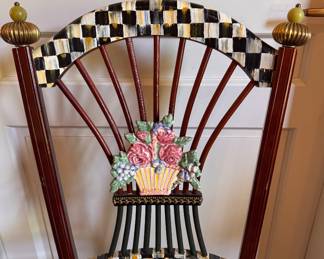 MacKenzie-Childs Flower Basket Chair. Measures 17.5" W x 16.5" D -- Only One. Photo 2 of 4. 