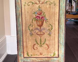 Hand-Painted Antique French Provincial 4-Drawer Chest of Drawers. Measures 48" W x 20" D x 36" H. Photo 4 of 6.