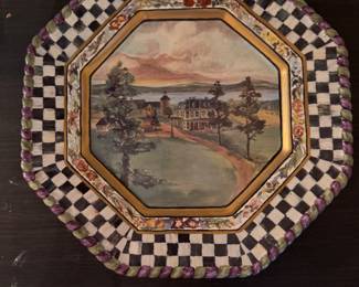 Mackenzie-Childs 1991 MacLachlan Octagonal Ceramic Dinner Plate. Measures 12" D. Photo 1 of 2. 