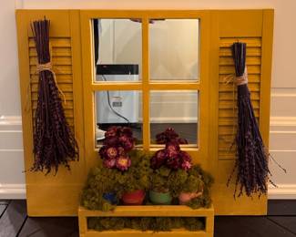 Garden Window Box Mirror. Measures 28" x 24" x 6" D. 