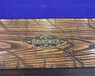 Brunswick Birmingham Pool Table with Distressed Wood Finish and Industrial Cast Iron Base. Photo 4 of 5. 
