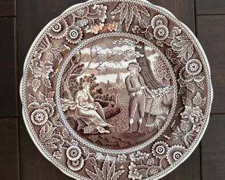 Set of 5 Spode Archive Collection "Woodman" Dinner Plate. Each Measures 10.25" D. 