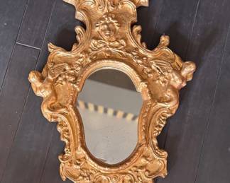 Antique 24K Gilt Wood Rococo Style Mirror - 2 Available. Each Measures 22" W x 36" H. Photo 1 of 4. 