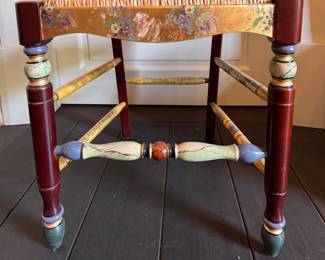 MacKenzie-Childs Flower Basket Chair. Measures 17.5" W x 16.5" D -- Only One. Photo 4 of 4. 