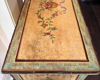 Hand-Painted Antique French Provincial 4-Drawer Chest of Drawers. Measures 48" W x 20" D x 36" H. Photo 3 of 6.