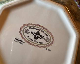 Mackenzie-Childs 1991 MacLachlan Octagonal Ceramic Dinner Plate. Measures 12" D. Photo 2 of 2. 
