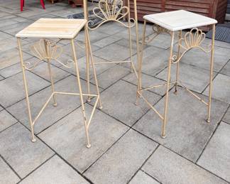 Hand-Painted Wood & Metal Plant Stands & Side Tables. Photo 1 of 2. 