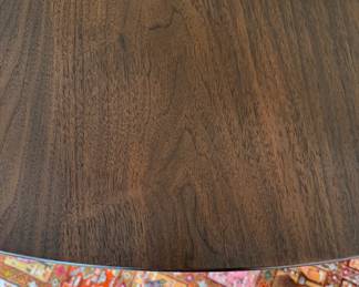 RH Aero Round Dining Table with Walnut Top and Bronze Base. Measures  72" D x 29.5" H. Photo 4 of 5. 
