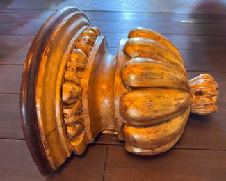 Monumental Neoclassical Gilded -Wood Wall Bracket Shelf - 2 Available. Each Measures 19" W x 19" H. Photo 3 of 3. 