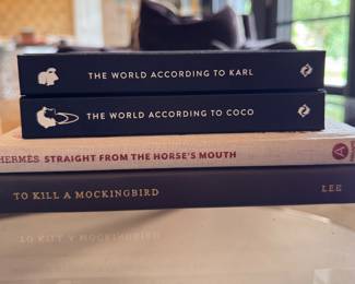 The World According to Karl, The World According to Coco, Hermes Straight From The Horse's Mouth and To Kill A Mockingbird Books. 