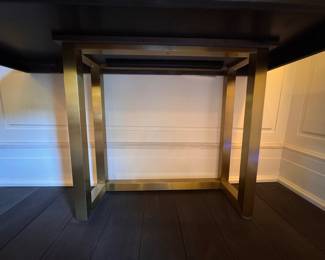 Contemporary Console / Desk with Brass Frame. Measures 54" W x 23" D x 32" H with 29" Clearance. Photo 2 of 3.