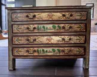 Hand-Painted Antique French Provincial 4-Drawer Chest of Drawers. Measures 48" W x 20" D x 36" H. Photo 1 of 6. 