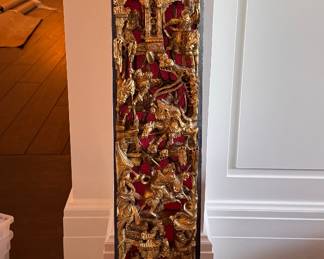 Antique Chine Gilded Wood & Lacquer Panel - 2 Available. Photo 1 of 2. 