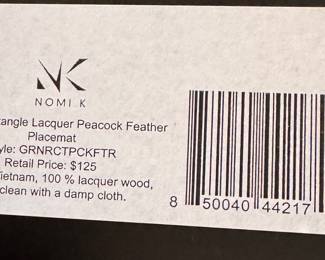 Set of 8 Nomi Peacock Feather Placemats. Photo 2 of 2. 