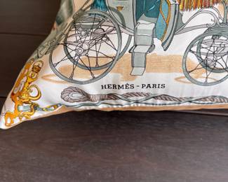 Philippe Ledoux for Hermes Silk Pillow with Down Insert. Measures 30" x 30". Photo 2  of 2. 