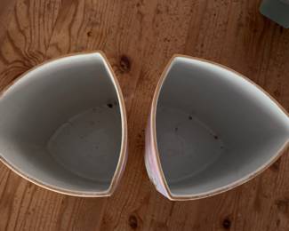 Pair of Porcelain Hand-Painted Vase. Each Measures 10" H x 8" D. Photo 2 of 3.