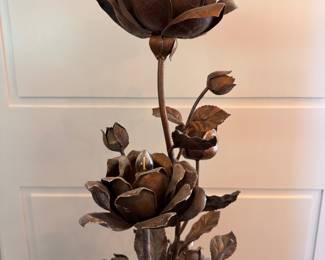 Hollywood Regency Italian Tole Rose Flower Floor Lamp. Measures 55" H. Photo 3 of 4. 