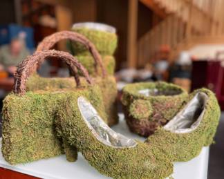 Preserved Moss Planters with Built in Liners. 