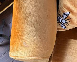 Pair of Victoria Hagan Home Velvet Upholstered Wainscott Wing Chairs with Nailhead Trim. Each Measures 32" W x 36" D. Photo 5 of 9.  