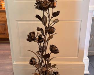 Hollywood Regency Italian Tole Rose Flower Floor Lamp. Measures 55" H. Photo 2 of 4. 