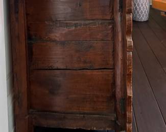 Antique Painted Lacquered Grain Chest / Coffer Trunk. Measures 82" W x 25" D x 36" H. Photo 6 of 6. 