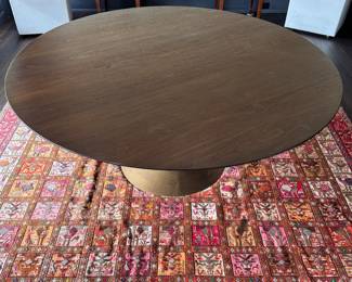 RH Aero Round Dining Table with Walnut Top and Bronze Base. Measures  72" D x 29.5" H. Photo 3 of 5. 