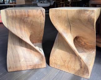 Solid Wood Twist Side Table - 10 Available. Each Measures 12" x12" x 18" H. Photo 1 of 2. 
