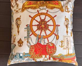 Philippe Ledoux for Hermes Silk Pillow with Down Insert. Measures 30" x 30". Photo 1 of 2. 
