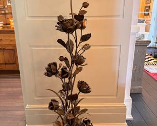 Hollywood Regency Italian Tole Rose Flower Floor Lamp. Measures 55" H. Photo 1 of 4. 