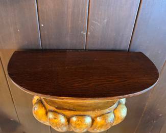Monumental Neoclassical Gilded -Wood Wall Bracket Shelf - 2 Available. Each Measures 19" W x 19" H. Photo 2 of 3. 