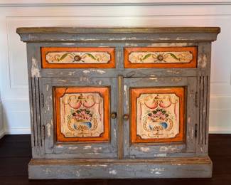 Folk Art / Mughal Provencal Double Door Cabinet.  Measures 31" W x 20" D x 40" H. Photo 1 of 5. 