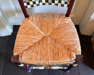 MacKenzie-Childs Flower Basket Chair. Measures 17.5" W x 16.5" D -- Only One. Photo 3 of 4. 