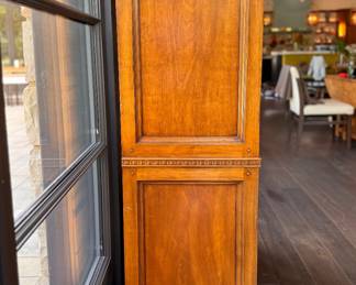 Starburst Inlay Drop Front Secretary / Bar Cabinet Likely Oak with Walnut. Measures 38" W x 20" D x 58" H. Photo 4 of 4. 