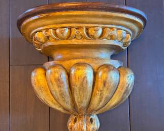 Monumental Neoclassical Gilded -Wood Wall Bracket Shelf - 2 Available. Each Measures 19" W x 19" H. Photo 1 of 3. 