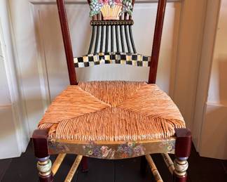 MacKenzie-Childs Flower Basket Chair. Measures 17.5" W x 16.5" D -- Only One. Photo 1 of 4.  