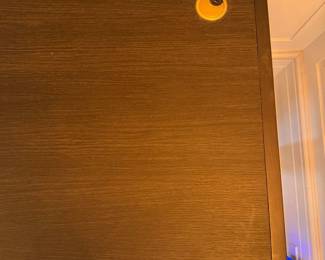Contemporary Console / Desk with Brass Frame. Measures 54" W x 23" D x 32" H with 29" Clearance. Photo 3 of 3.