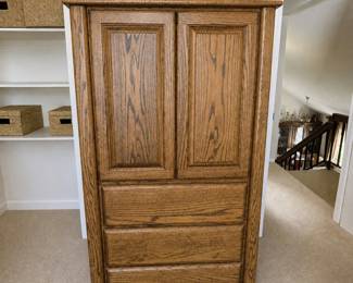 f Woodleys Oak Armoire Wardrobe Chest with Drawers