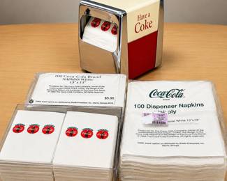 b18 Vintage CocaCola Napkin Dispenser with 2 Styles of Disposable Napkins