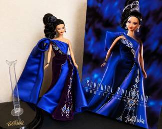 b Sapphire Splendor Barbie Doll by Bob Mackie Rare Collectors Edition w Original Box