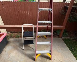g Werner 6Foot Fiberglass Step Ladder with Stapleton TwoStep Stool