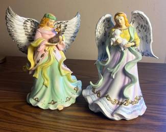 k HandPainted Angel Figurines with Delicate Animal Companions